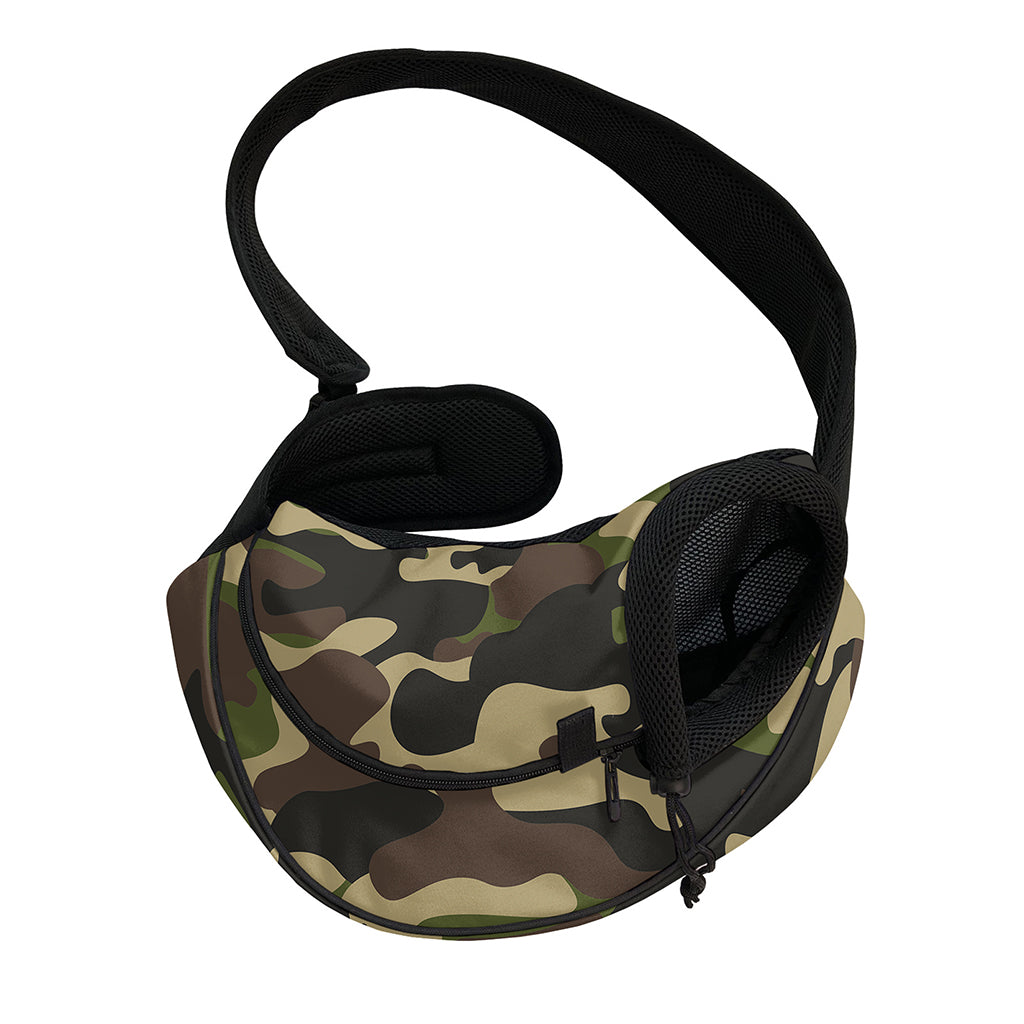Army Green Camouflage Print Pet Sling Carrier