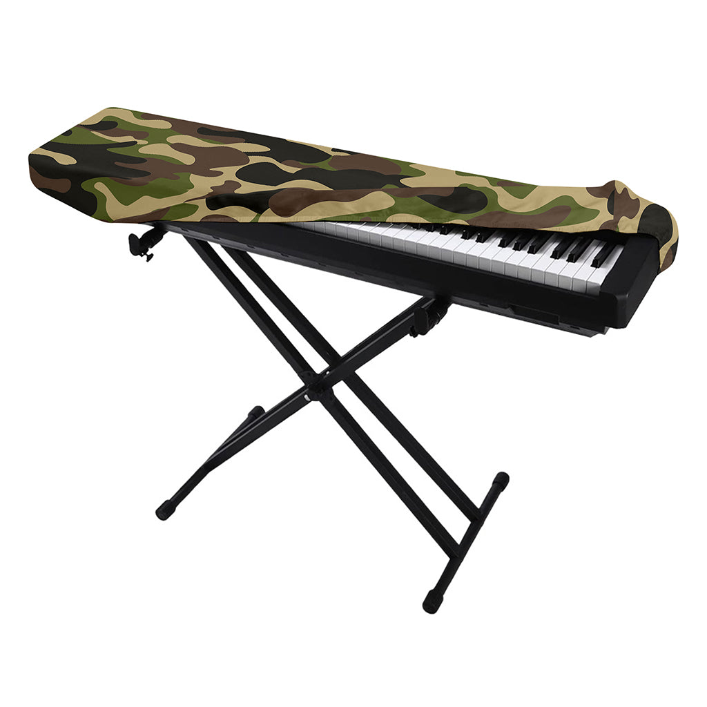 Army Green Camouflage Print Piano Keyboard Cover