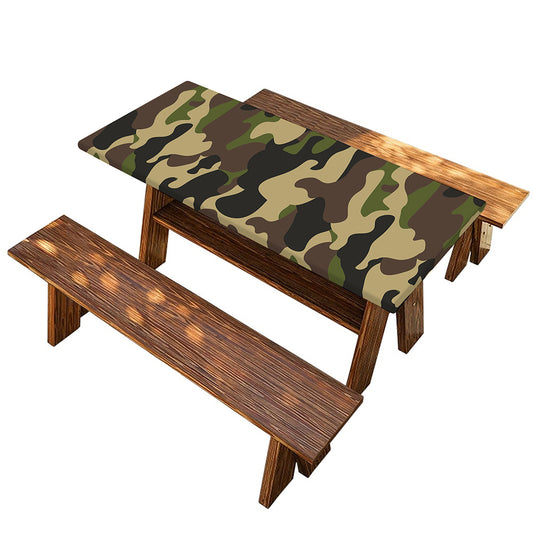 Army Green Camouflage Print Picnic Table Cover