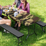 Army Green Camouflage Print Picnic Table Cover