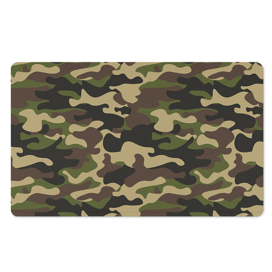 Army Green Camouflage Print Polyester Doormat