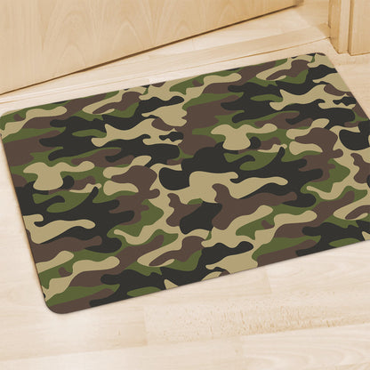 Army Green Camouflage Print Polyester Doormat