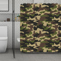Army Green Camouflage Print Polyester Shower Curtain