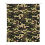 Army Green Camouflage Print Polyester Shower Curtain