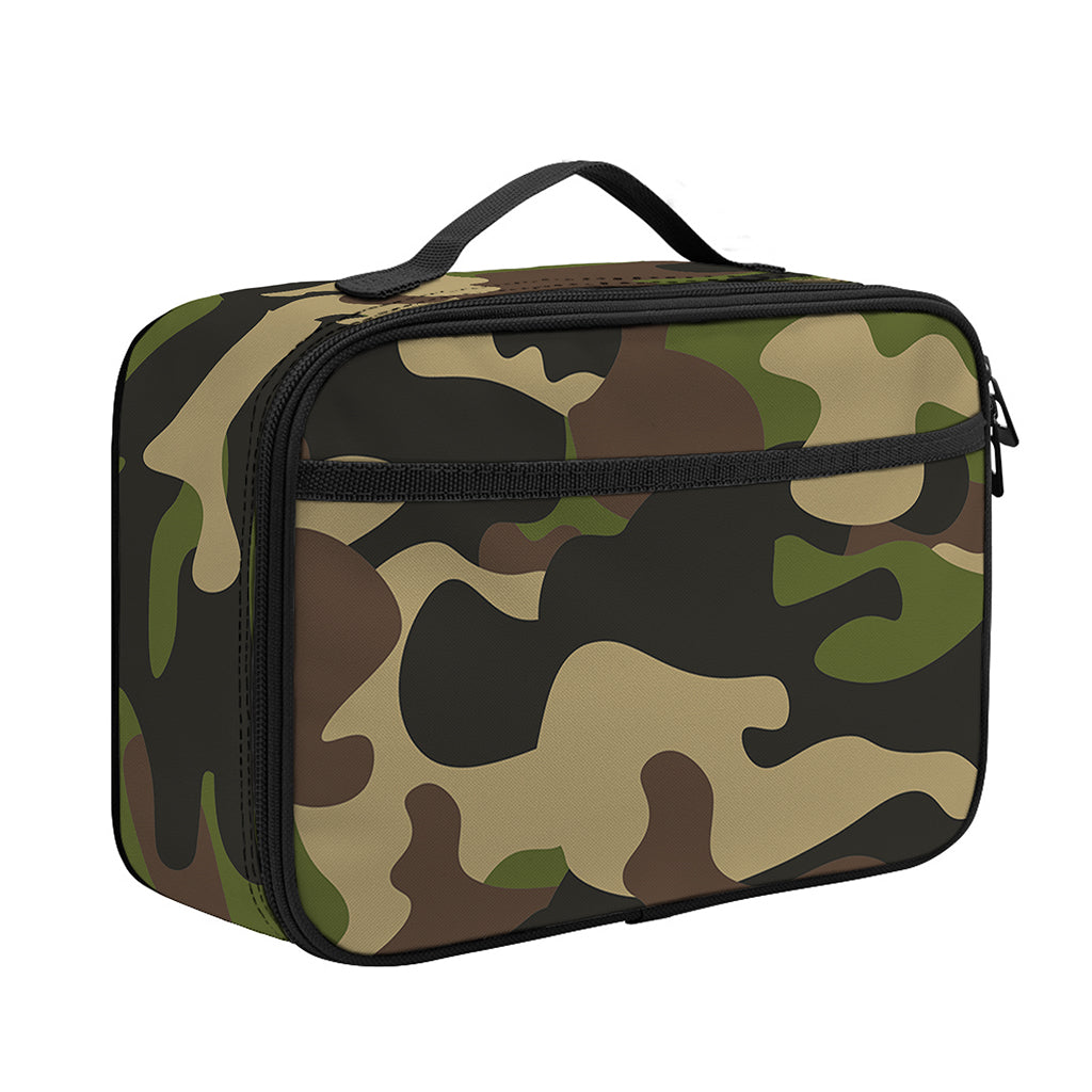 Army Green Camouflage Print Portable Lunch Bag
