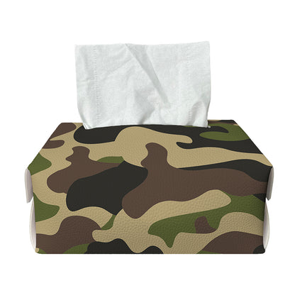 Army Green Camouflage Print Rectangle Tissue Box Cover