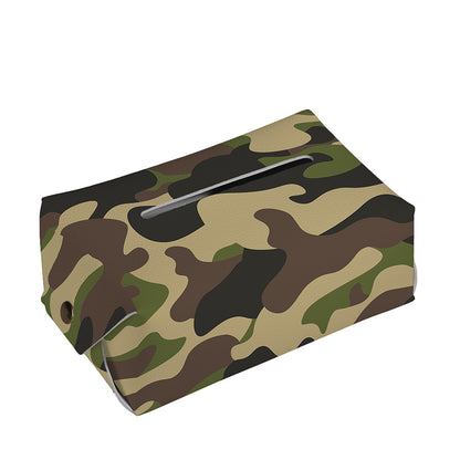 Army Green Camouflage Print Rectangle Tissue Box Cover