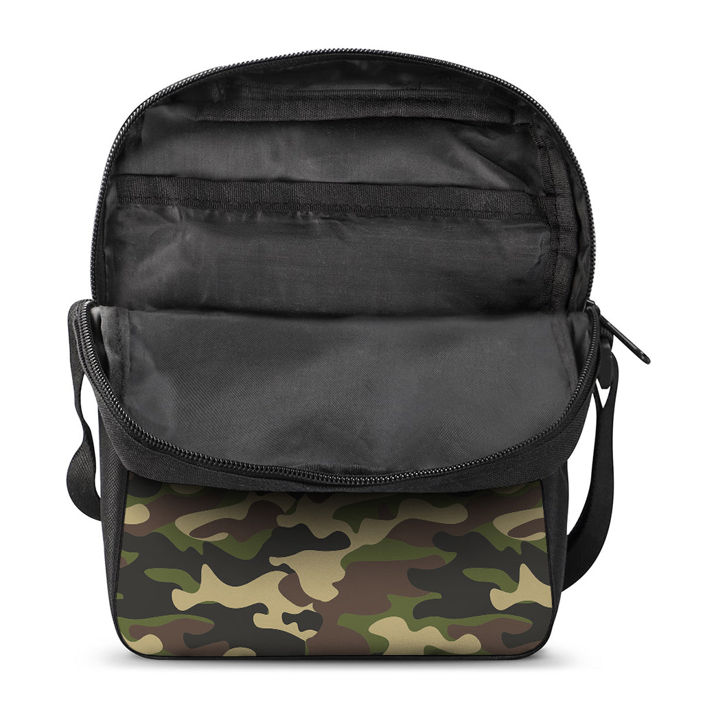 Army Green Camouflage Print Rectangular Crossbody Bag