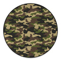 Army Green Camouflage Print Round Floor Mat