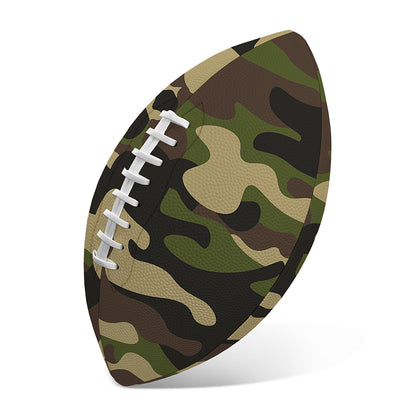 Army Green Camouflage Print Rugby Ball