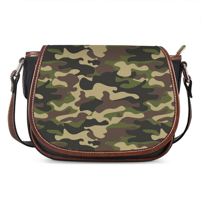 Army Green Camouflage Print Saddle Bag