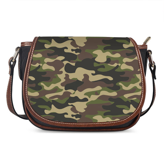 Army Green Camouflage Print Saddle Bag