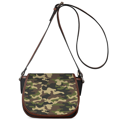 Army Green Camouflage Print Saddle Bag