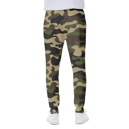 Army Green Camouflage Print Scuba Joggers