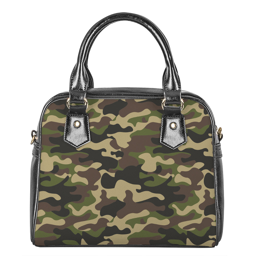 Army Green Camouflage Print Shoulder Handbag