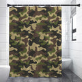 Army Green Camouflage Print Shower Curtain