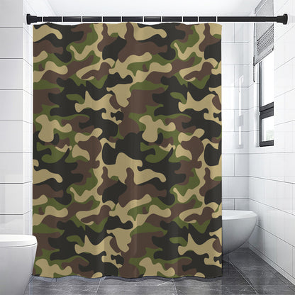 Army Green Camouflage Print Shower Curtain