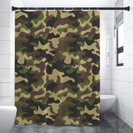 Army Green Camouflage Print Shower Curtain