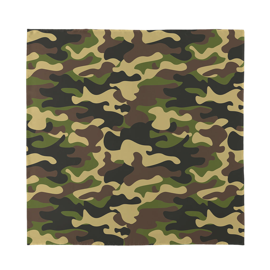 Army Green Camouflage Print Silk Bandana