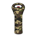 Army Green Camouflage Print Single Neoprene Wine Tote
