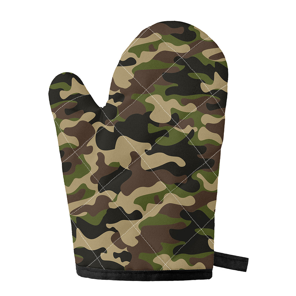 Army Green Camouflage Print Single Oven Mitt