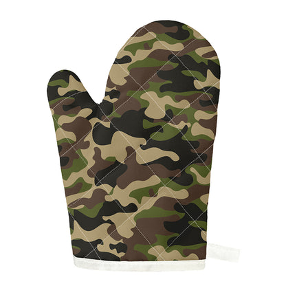 Army Green Camouflage Print Single Oven Mitt