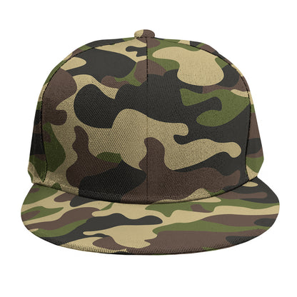 Army Green Camouflage Print Snapback Cap