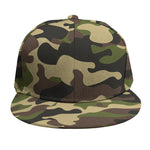 Army Green Camouflage Print Snapback Cap