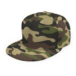 Army Green Camouflage Print Snapback Cap
