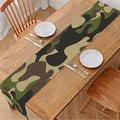 Army Green Camouflage Print Table Runner