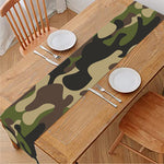 Army Green Camouflage Print Table Runner