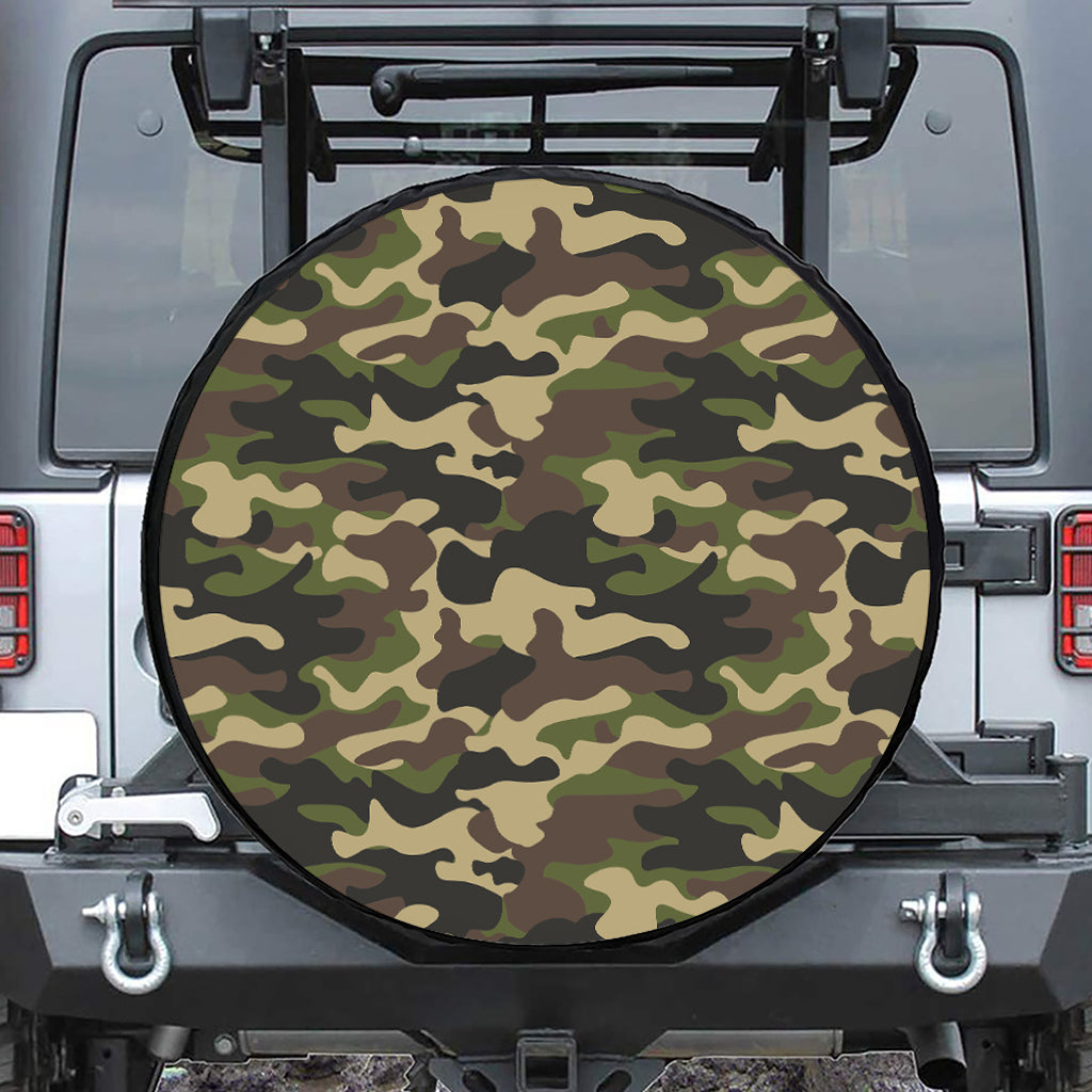 Army Green Camouflage Print Tire Cover