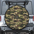Army Green Camouflage Print Tire Cover With Camera Hole