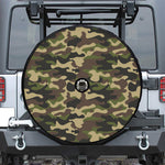 Army Green Camouflage Print Tire Cover With Camera Hole