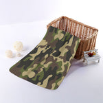 Army Green Camouflage Print Towel