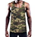 Army Green Camouflage Print Men's Workout Tank Top