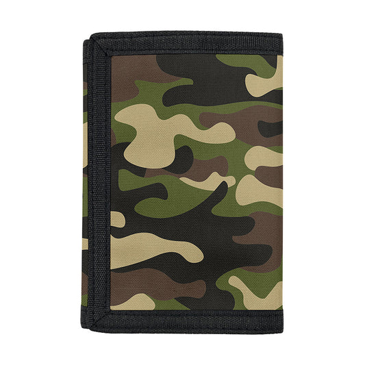 Army Green Camouflage Print Trifold Wallet
