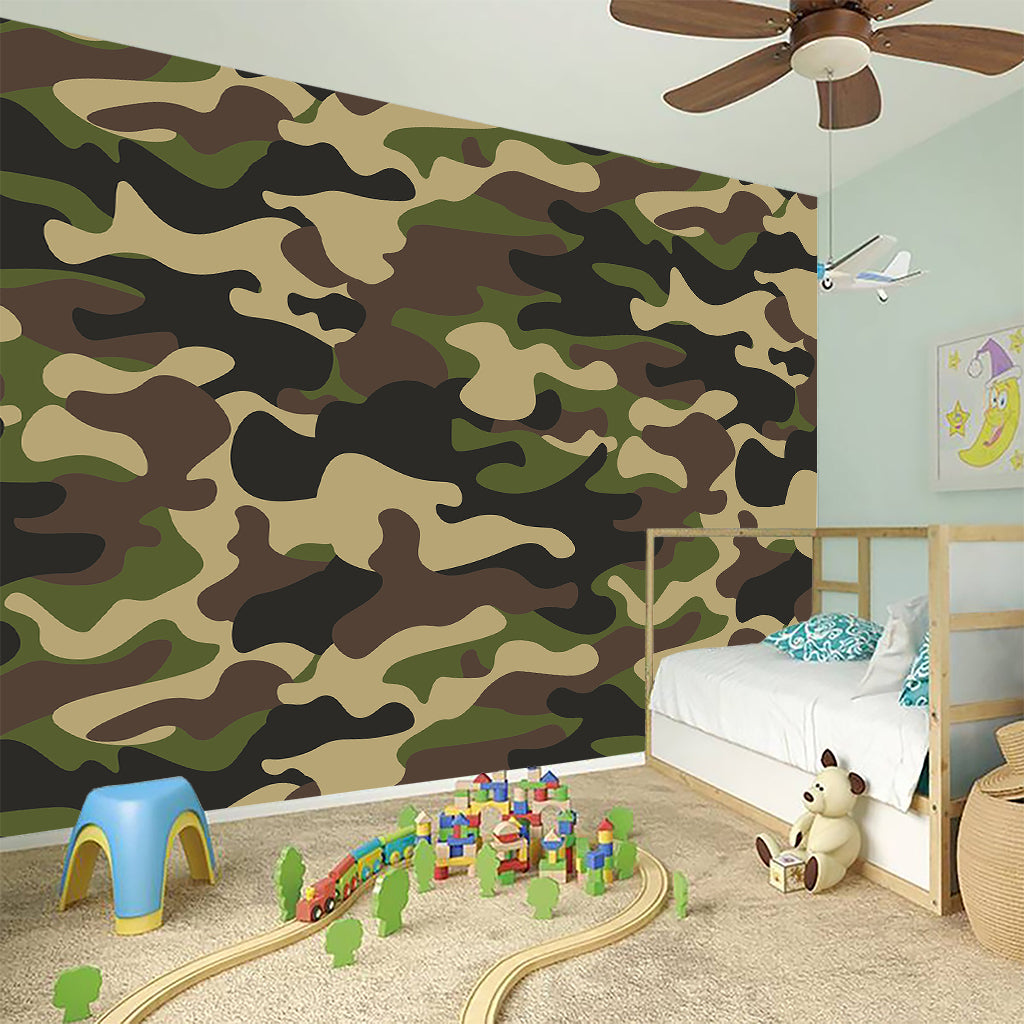 Army Green Camouflage Print Wall Sticker