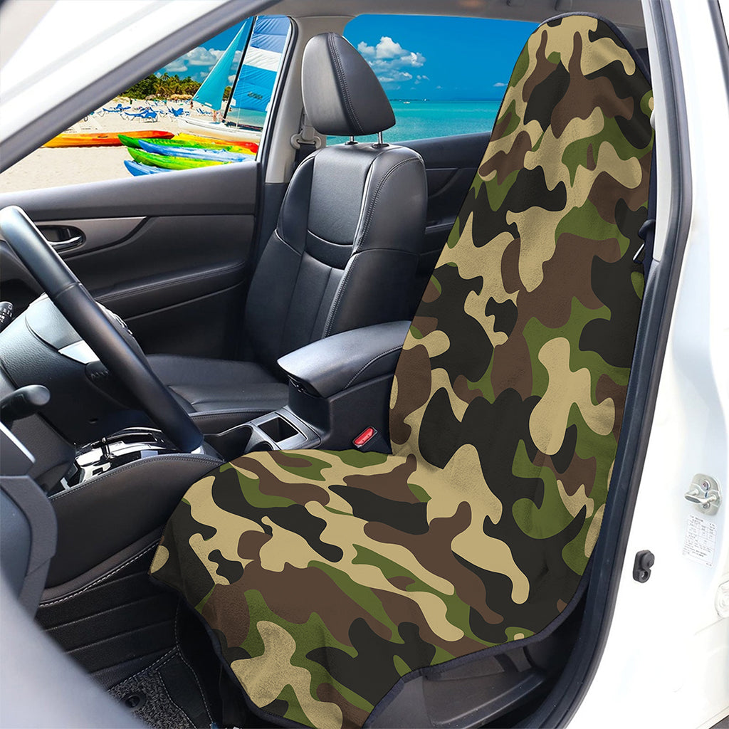 Army Green Camouflage Print Waterproof Car Seat Cover