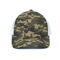 Army Green Camouflage Print White Mesh Trucker Hat