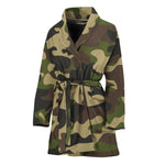 Army Green Camouflage Print Women's Bathrobe