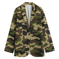 Army Green Camouflage Print Women's Blazer