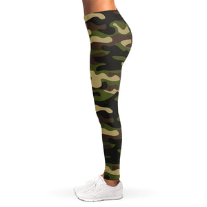 Army Green Camouflage Print Women's Leggings
