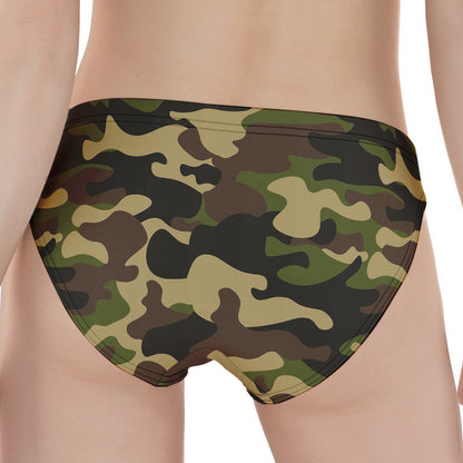 Army Green Camouflage Print Women's Panties