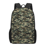 Army Green Digital Camo Pattern Print 17 Inch Backpack