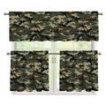 Army Green Digital Camo Pattern Print 3 Piece Kitchen Curtains