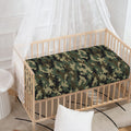 Army Green Digital Camo Pattern Print Baby Crib Sheet