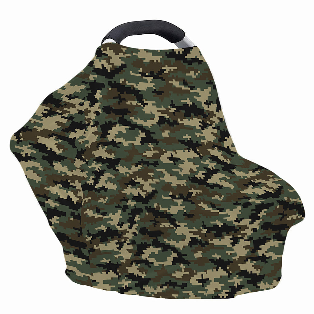 Army Green Digital Camo Pattern Print Baby Seat Cover
