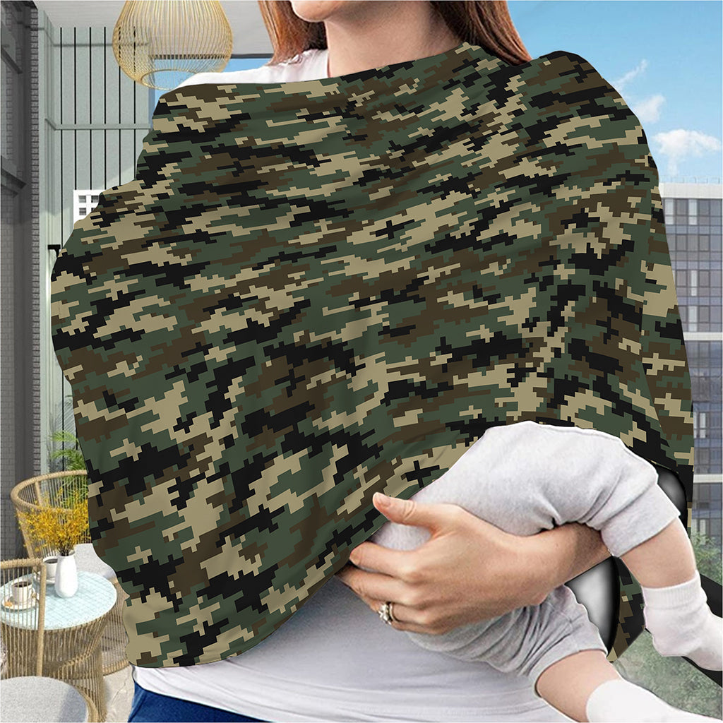 Army Green Digital Camo Pattern Print Baby Seat Cover
