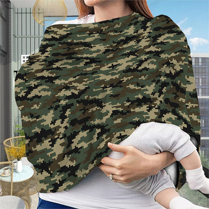 Army Green Digital Camo Pattern Print Baby Seat Cover
